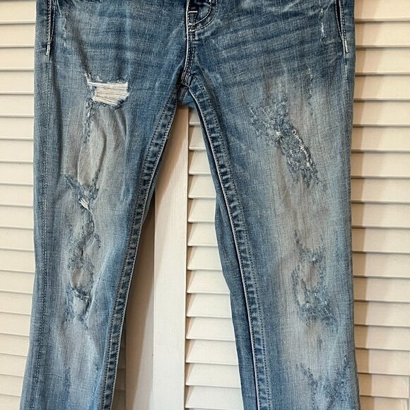 Miss Me Signature Crop jeans denim 27 embellished distressed - Picture 3 of 13